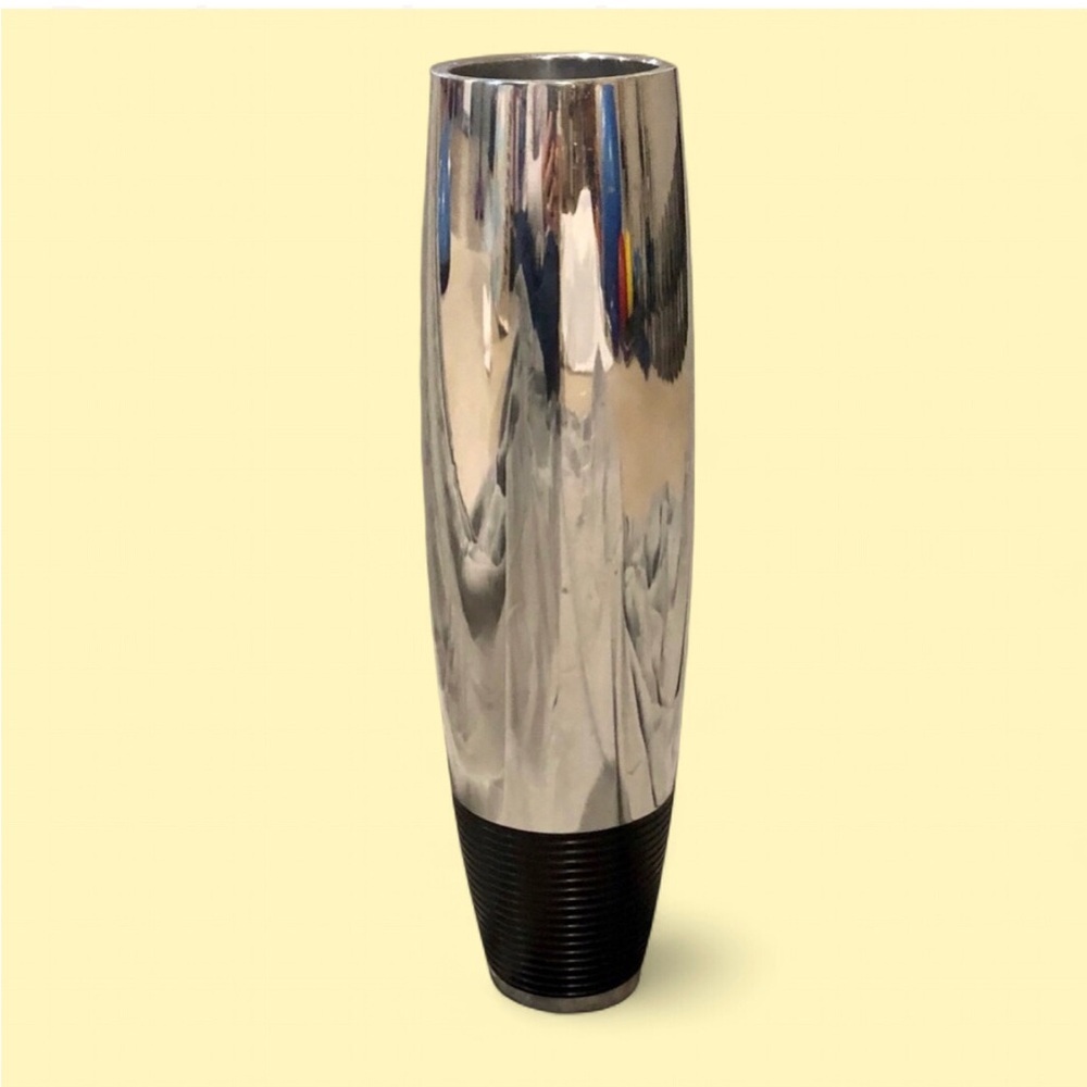 MCM Chrome Vase - Sleek Metallic Home Accent weighs 5.6 pounds beautiful